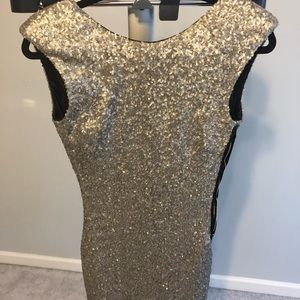 Zara woman silver sequin dress